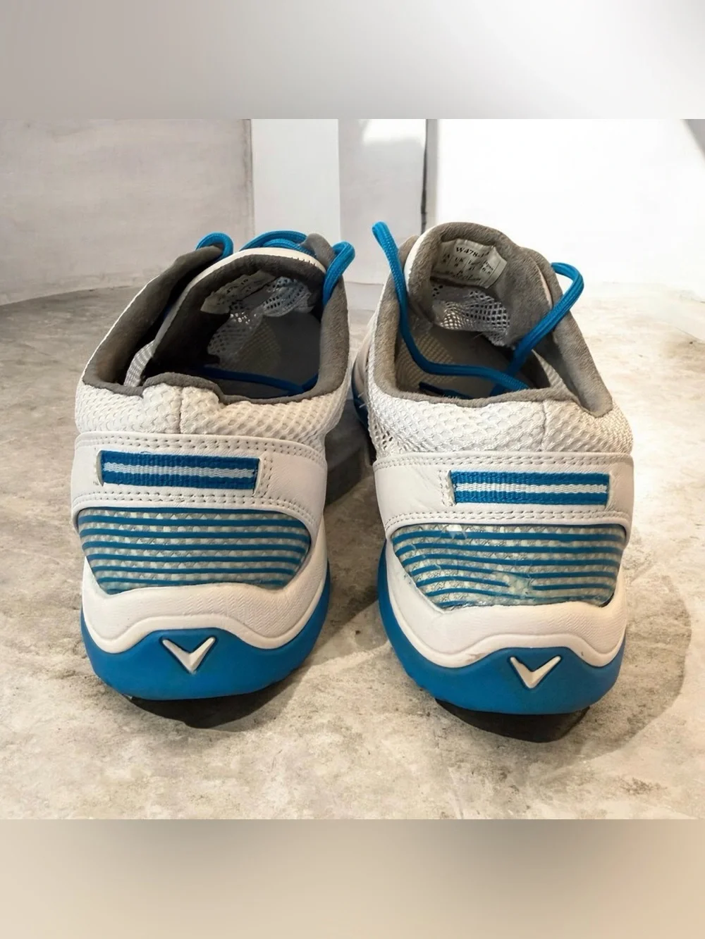 Callaway Solaire Golf Shoes Women 9.5 White Blue breathable mesh